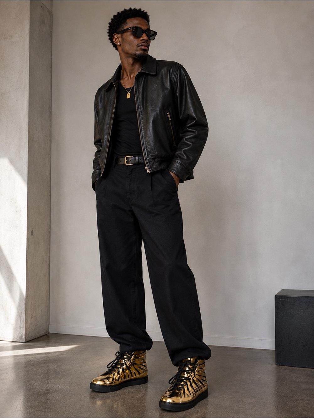 Damir Doma Falco Gold Metallic High Top Sneakers EU 44 Rare Italy